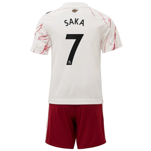 Arsenal Fodboldtrøjer Saka 7 Børn Udebanesæt 2020/21 Kort ærmer Arsenal Fodboldtrøjer Saka 7 Børn Udebanesæt 2020/21 Kort ærmer